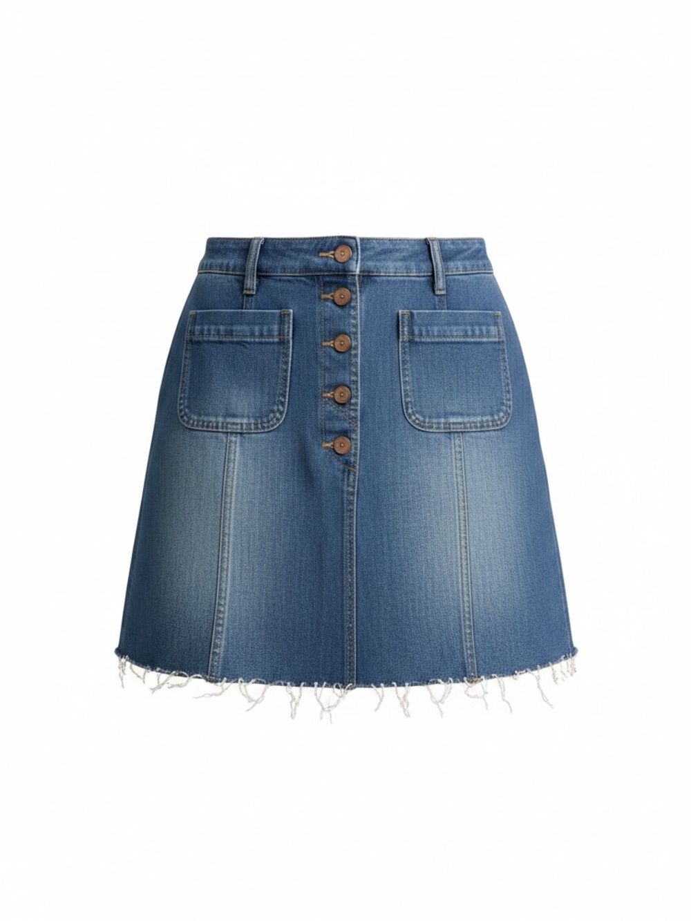 Madewell Women’s Blue A-Line Denim Mini Skirt with Patch Pockets EUC. Like New